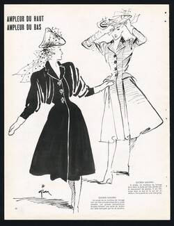 Lucien Lelong 1945 Gruau, Manteaux de lainage