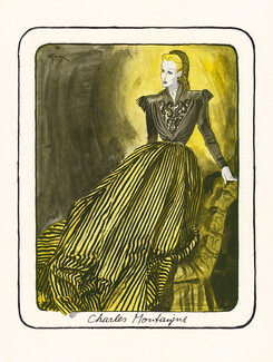 Charles Montaigne 1945 René Gruau, Evening Gown