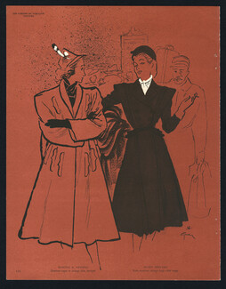 Martial et Armand, Agnès-Drecoll 1945 Coats, René Gruau