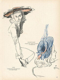 Sygur, Suzanne Talbot 1946 Hats, René Gruau