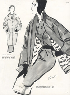 Marc Bohan 1953 Veste en lainage Meyer, Fashion Illustration