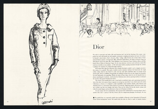 Christian Dior 1957 René Bouché, Fashion Show, 3 pages