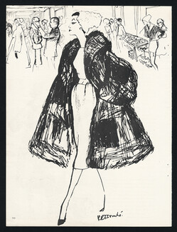 Lanvin Castillo 1957 René Bouché, Ascher's Mohair Coat