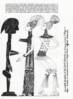 Yves Saint Laurent 1967 Illustration Brunetta, Sandali di Roger Vivier