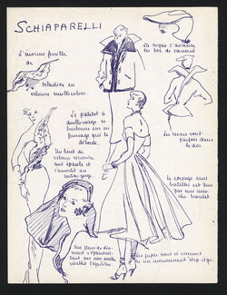 Schiaparelli 1949 Lignes et Détails, Sketches