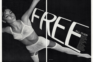 Triumph (Lingerie) 1964 Free All Over, Bra Pantie Girdle Lace Stockings, Photo Robert Freeman