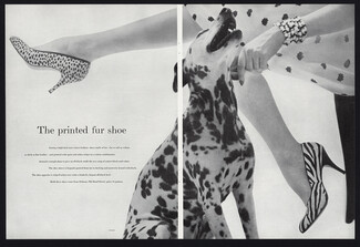 Delman (Shoes) 1957 The Printed Fur Shoe, Dalmatian, Photo Rutledge