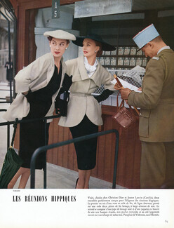 Christian Dior, Lanvin Castillo 1951 Réunions Hippiques, Hermès Handbag, Védrenne, Photo Tabard