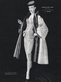 Christian Dior 1954 "Outamaro", Sounji de Burg, Tatsumura Textile