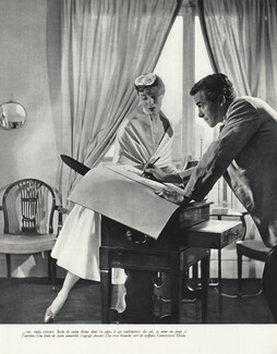 Christian Dior 1953 René Gruau drawing, Bettina Graziani