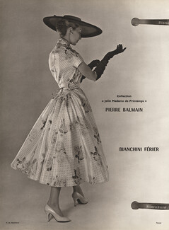 Pierre Balmain 1954 Bianchini Férier, Jolie Madame de Printemps