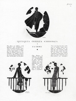 Quelques ombres chinoises à la mode, 1925 - Premet, Paul Poiret, Philippe et Gaston, Pierre Mourgue