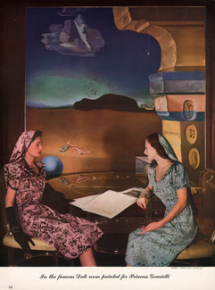 Salvador Dali 1943 The famous Dali room painted for Princess Gourielli, Helena Rubinstein, Photo Horst