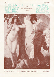 La Nature et l'Artifice, 1914 - Tableau de Zier, Elegant Parisienne, Nude