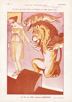 Roubille 1920 Le Dompteur Quinson, Lion Tiger Tamer