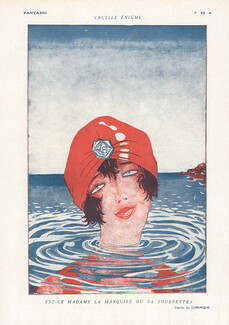 Alexandre Zinoview 1920 Bathing Beauty, Turban, Swimmer