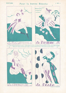 Pour la bonne Bouche, 1920 - Charles Martin Four Fruits, Nectarine, Apple, Currant, Peach