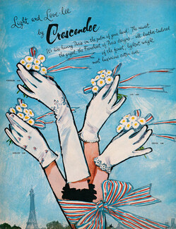 Crescendoe (Gloves) 1966 René Gruau, Eiffel Tower