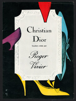 Christian Dior, Roger Vivier (Shoes) 1960 René Gruau (S)