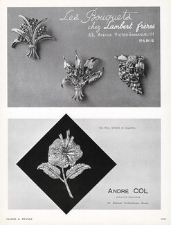 Lambert Frères, André Col 1939 "Les Bouquets" Clip fleur