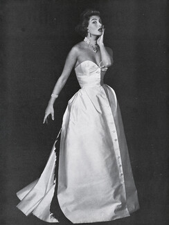 Madeleine de Rauch 1954 Evening Dress, Satin Robert Perrier, Photo Seeberger
