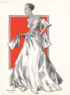 Jean Patou 1954 Evening Gown Ducharne, Illustration Pierre Louchel