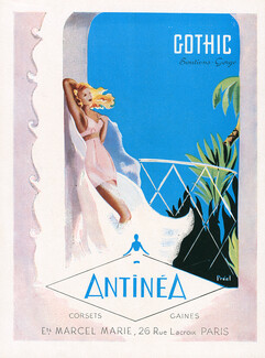 Antinéa (Lingerie) 1947 Girdle Corset Bra Ets Marcel Marie