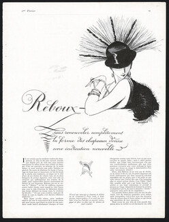 Caroline Reboux 1923 Nouveaux chapeaux, Porter Woodruff, 4 pages