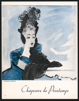 Caroline Reboux 1945 Chapeaux de Printemps, Pierre Mourgue