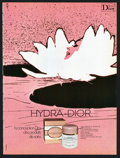 Christian Dior 1974 René Gruau, Water Lily, Nénuphar, Hydra-Dior