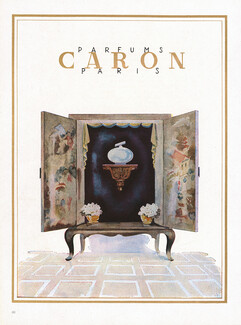 Parfums Caron 1947 Gold ink, Oriental Furniture