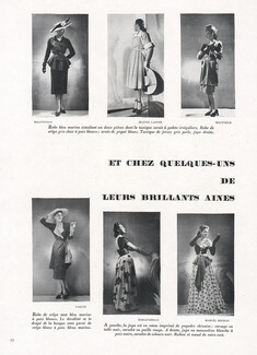 Balenciaga, Jeanne Lanvin, Molyneux, Paquin, Schiaparelli, Marcel Rochas 1947