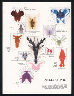 Couleurs 1948, 1948 - Jacques Demachy, Test de Rorschach, Christian Dior Violet, Rose Tison, Bleu Flamme...