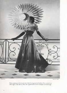Balenciaga 1948 Robe de satin noir, Photo Guy Arsac
