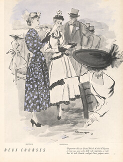 Balenciaga, Molyneux 1948 Horse Race, Longchamp, Pierre Mourgue