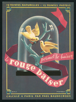 Rouge Baiser 1948 Birds, Pierre Fix-Masseau, Lipstick
