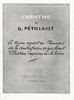 G. Pétillault (Fabric) 1948 Christine