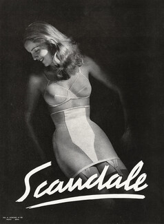 Scandale (Lingerie) 1948 Girdle, Bra, Photo Deval