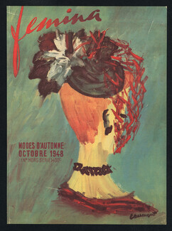 Jean-Baptiste Caumont 1948 Femina Cover, Millinery