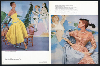 Balenciaga 1953 Marcel Vertès mural at the Waldorf Astoria, Jewels by Van Cleef & Arpels, Photos Henry Clarke