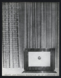 Galerie Jean Pascaud 1939 Décorateur