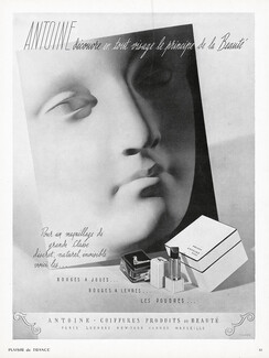 Antoine (Beauté) 1939 Rouges à joues, Rouges à lèvres, Poudres