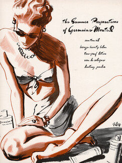 Germaine Monteil (Body Care) 1941 Sun Tan Oil, René Bouët-Willaumez