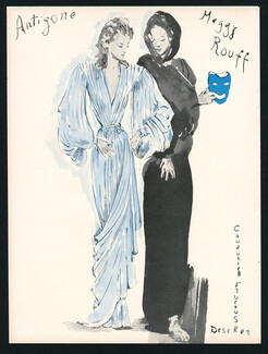Maggy Rouff 1944 Ce soir on Joue... "Antigone" Christian Bérard, Coudurier Fructus Descher