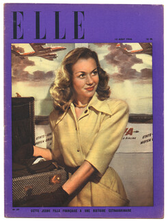 ELLE N°39 du 13 Août 1946 Barbara Laage Lucien Lelong Peynet