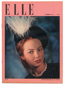 ELLE N°55 du 3 Décembre 1946 Véra Boréa Schiaparelli Lelong Molyneux Fath