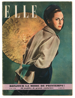 ELLE N° 70 1947 Christian Dior, René Gruau, Fashion Show Ligne Corolle