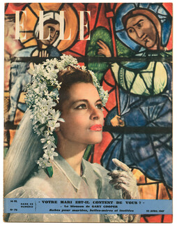 ELLE N°75 du 22 Avril 1947 Wedding Dress, Jean Patou, Jean Dessès, Vitrail