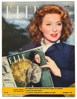 ELLE N°94 1947 Miss Greer Garson, René Gruau Silhouette Corolle, Silhouette Fuseau