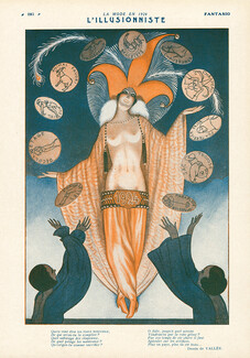 L'Illusionniste, 1924 - Armand Vallée, Music Hall Chorus Girl Costume Feathers